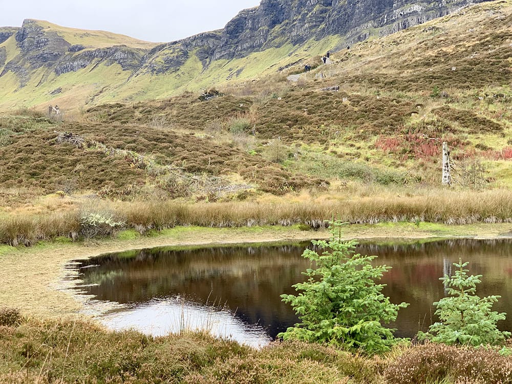 Pequeña laguna formada en la zona baja del Old Man of Storr